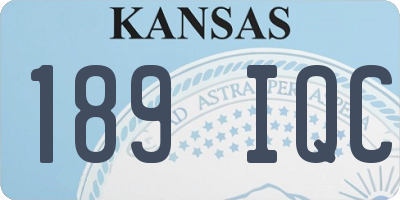 KS license plate 189IQC