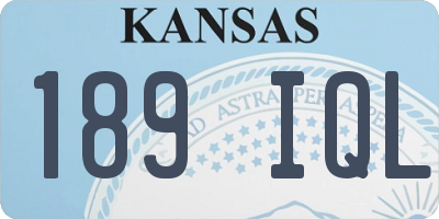 KS license plate 189IQL