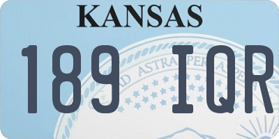 KS license plate 189IQR