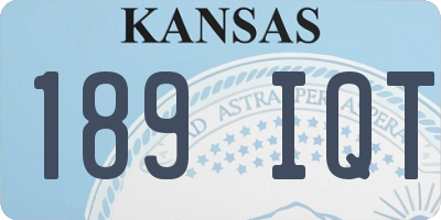 KS license plate 189IQT