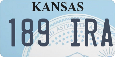 KS license plate 189IRA