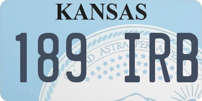 KS license plate 189IRB