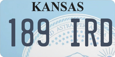 KS license plate 189IRD