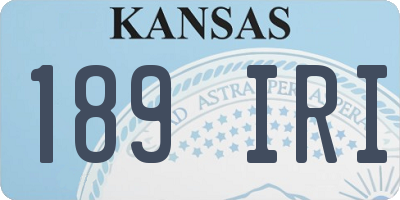 KS license plate 189IRI
