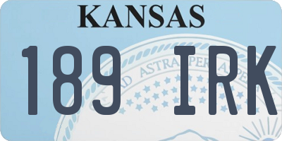 KS license plate 189IRK