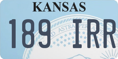 KS license plate 189IRR