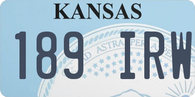 KS license plate 189IRW