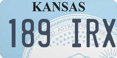 KS license plate 189IRX