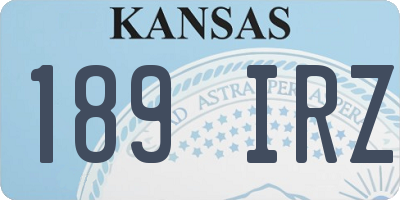 KS license plate 189IRZ
