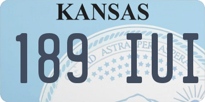 KS license plate 189IUI
