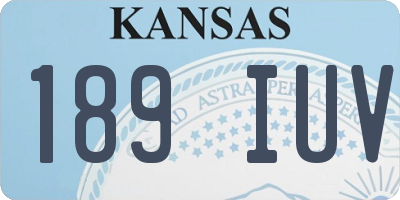 KS license plate 189IUV