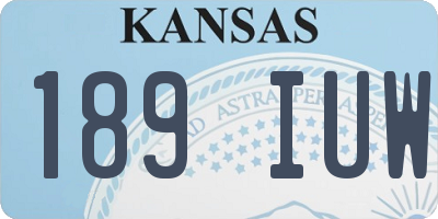 KS license plate 189IUW