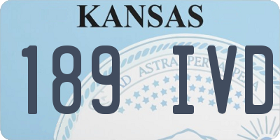 KS license plate 189IVD