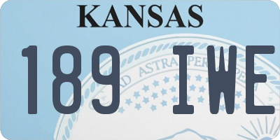 KS license plate 189IWE