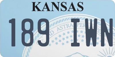 KS license plate 189IWN