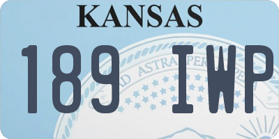 KS license plate 189IWP
