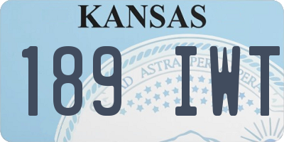 KS license plate 189IWT