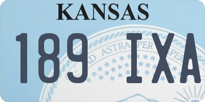 KS license plate 189IXA