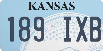 KS license plate 189IXB