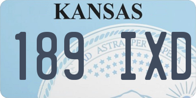KS license plate 189IXD