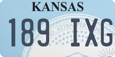 KS license plate 189IXG