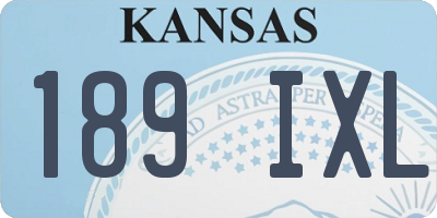 KS license plate 189IXL