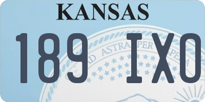 KS license plate 189IXO
