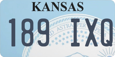 KS license plate 189IXQ