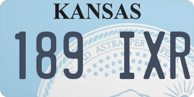 KS license plate 189IXR