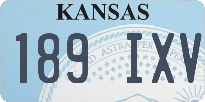 KS license plate 189IXV