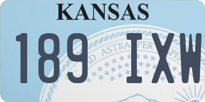 KS license plate 189IXW