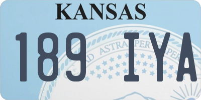 KS license plate 189IYA