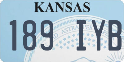 KS license plate 189IYB