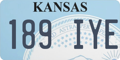 KS license plate 189IYE