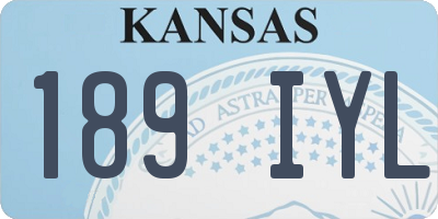 KS license plate 189IYL