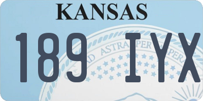 KS license plate 189IYX