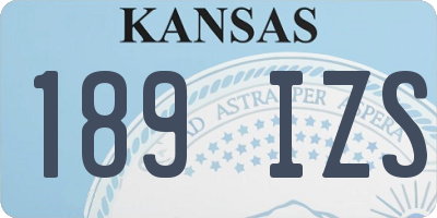 KS license plate 189IZS