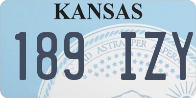 KS license plate 189IZY