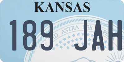 KS license plate 189JAH