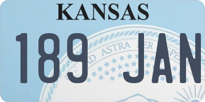 KS license plate 189JAN