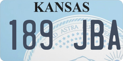 KS license plate 189JBA