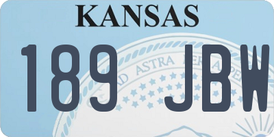 KS license plate 189JBW