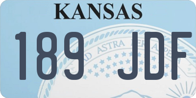 KS license plate 189JDF