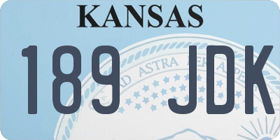 KS license plate 189JDK