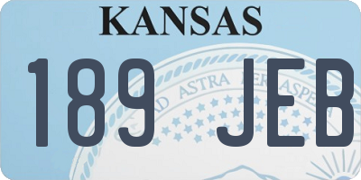 KS license plate 189JEB