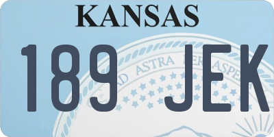 KS license plate 189JEK