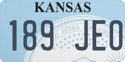 KS license plate 189JEO