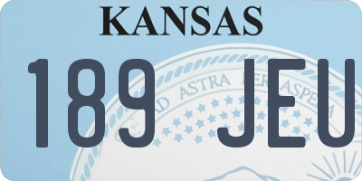 KS license plate 189JEU