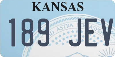 KS license plate 189JEV