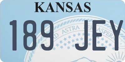 KS license plate 189JEY